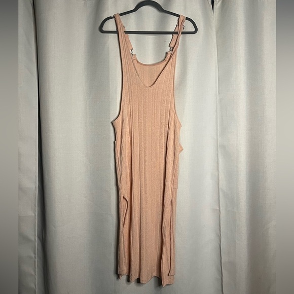 K/Lab Pink Ribbed Overall Style Dress Small - Picture 2 of 9